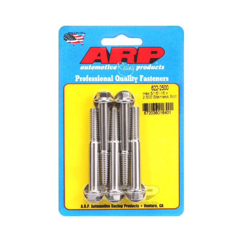 Șuruburi și piulițe universale ARP 5/16-18 – Șuruburi hexagonale din oțel inoxidabil x5 - ARP-622-2500 - 622-2500 - 3666618192093